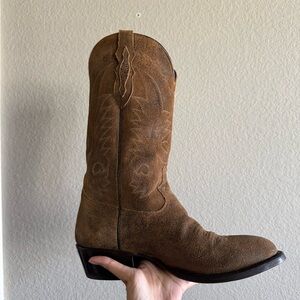 Tony Lama suede Western Cowboy Boots